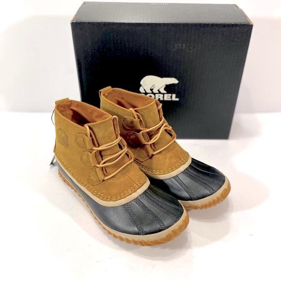 New Sorel Women’s Out N' About Leather Duck Boots - Picture 2 of 15